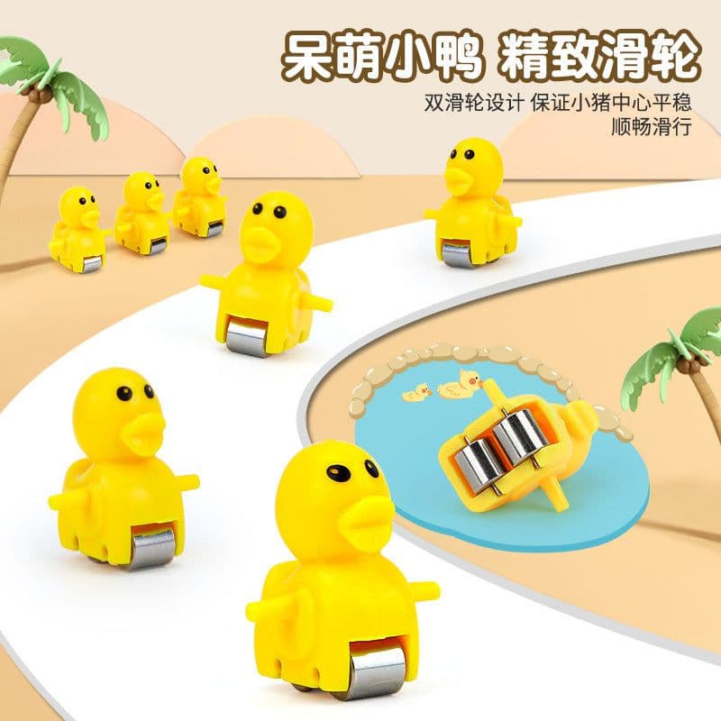 image-Children's Electric Duck Climbing Stairs Track Toy Set