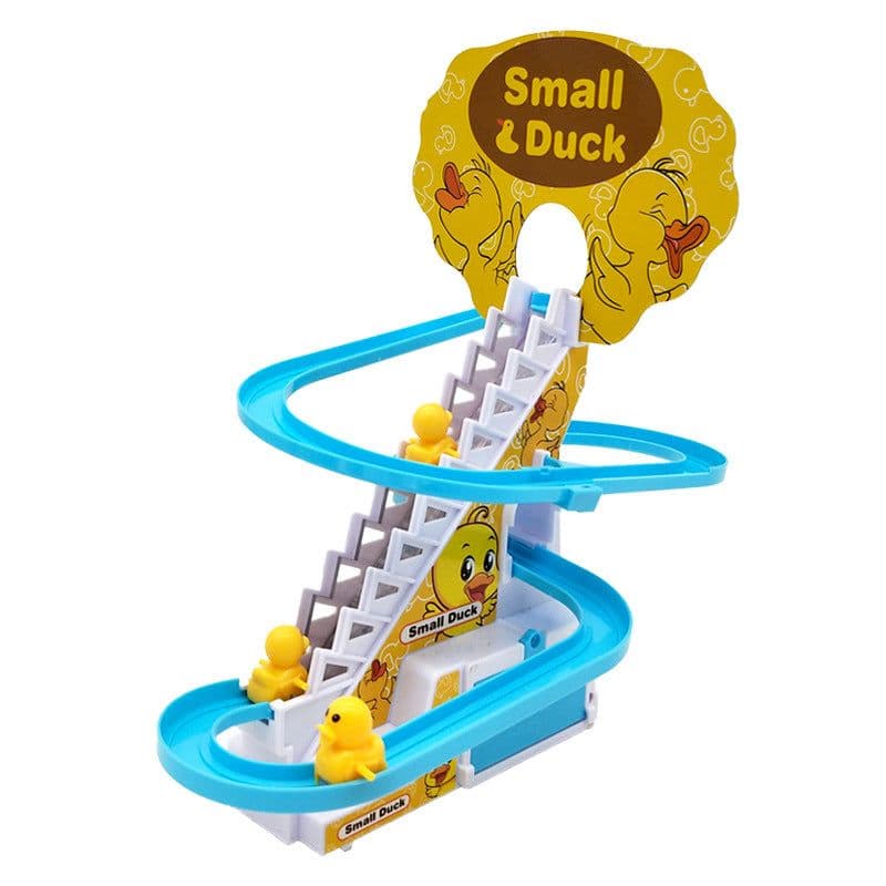 image-Children's Electric Duck Climbing Stairs Track Toy Set