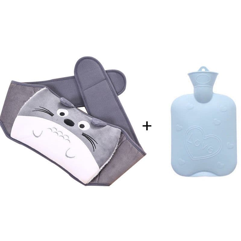 image-Plush Hot Water Bottle Waist Belt with Warm Belly Pain Relief