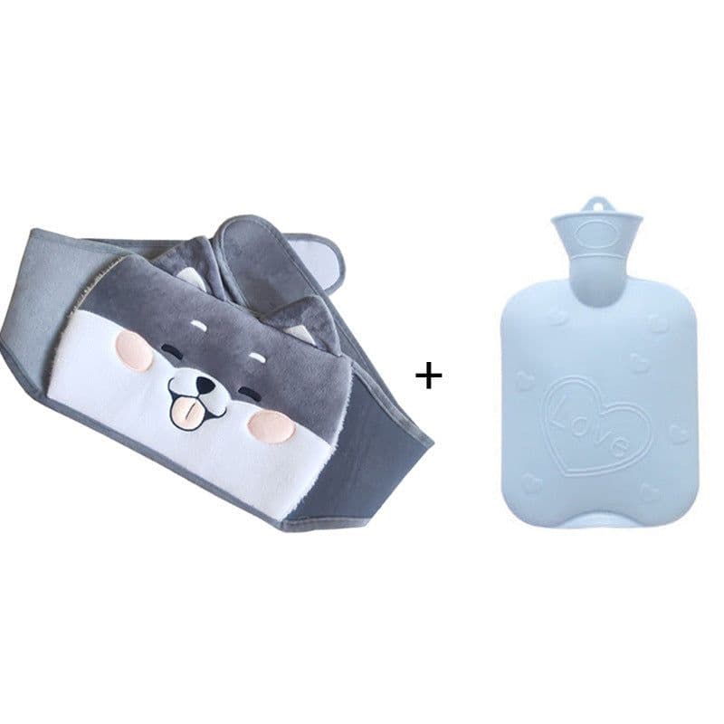 image-Plush Hot Water Bottle Waist Belt with Warm Belly Pain Relief