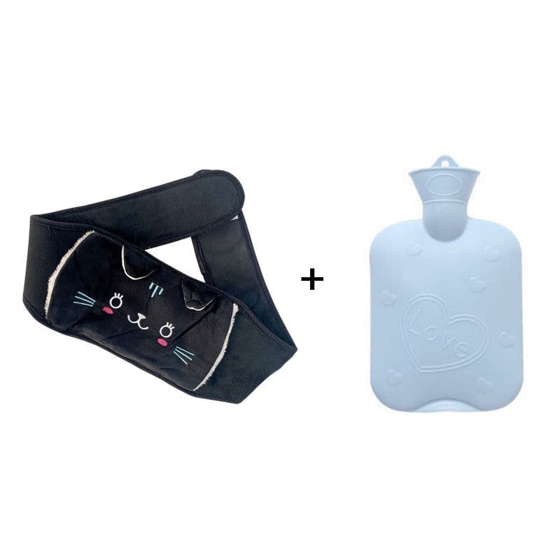 image-Plush Hot Water Bottle Waist Belt with Warm Belly Pain Relief