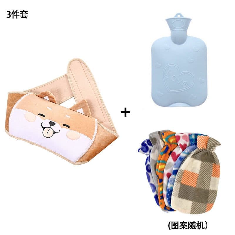 image-Plush Hot Water Bottle Waist Belt with Warm Belly Pain Relief