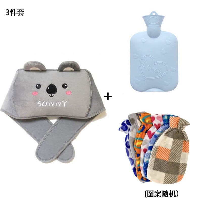 image-Plush Hot Water Bottle Waist Belt with Warm Belly Pain Relief