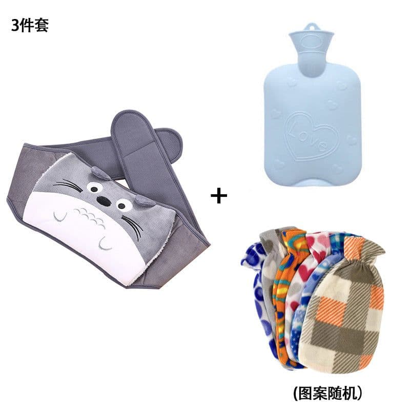 image-Plush Hot Water Bottle Waist Belt with Warm Belly Pain Relief
