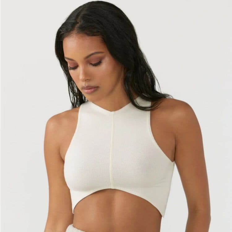 image-Women's Sleeveless Yoga Vest with Chest Pad - Moisture Wicking