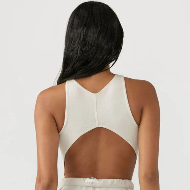 image-Women's Sleeveless Yoga Vest with Chest Pad - Moisture Wicking