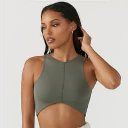 image-Women's Sleeveless Yoga Vest with Chest Pad - Moisture Wicking