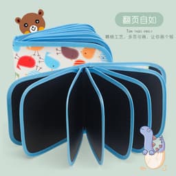 image-Children's Reusable Erasable Drawing Book with Chalk & Markers