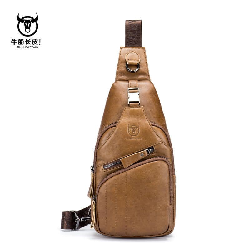 image-Captain Bull Men's Leather Chest Bag