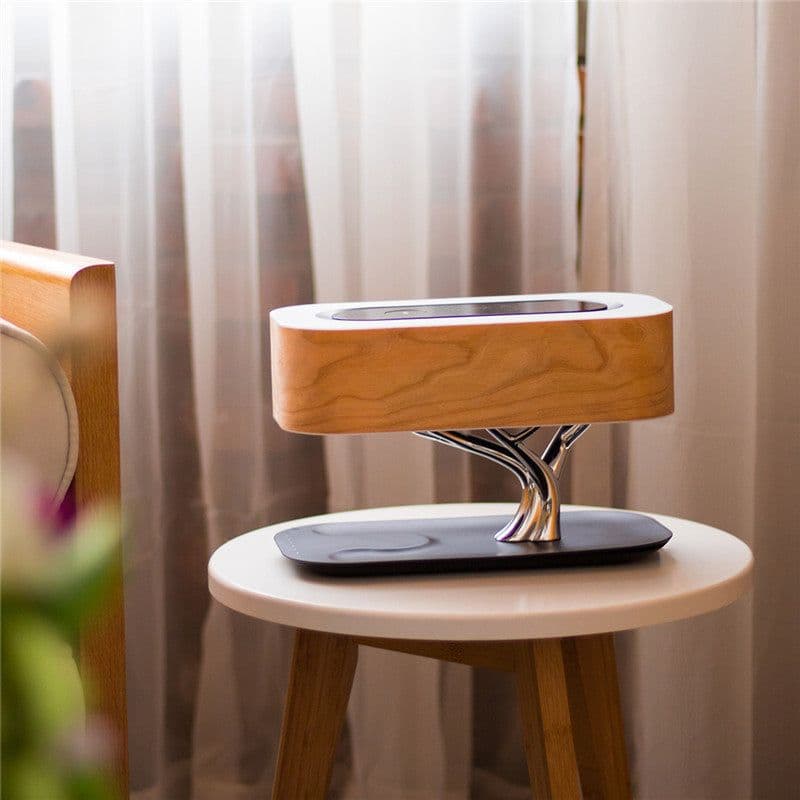 image-Smart Tree Light Bluetooth Speaker Lamp with Wireless Charging