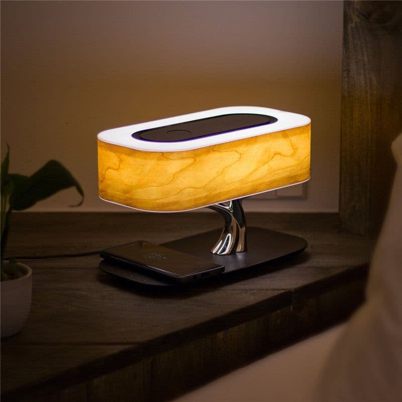 image-Smart Tree Light Bluetooth Speaker Lamp with Wireless Charging