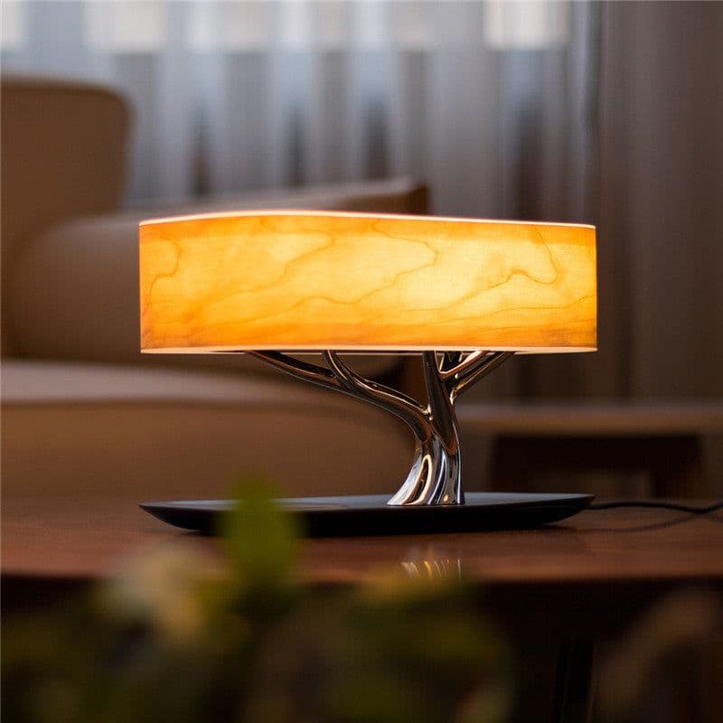 image-Smart Tree Light Bluetooth Speaker Lamp with Wireless Charging