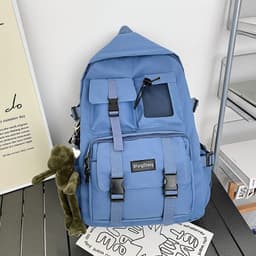 image-Qiaocheng Nylon Backpack 16" Laptop Travel School Bag