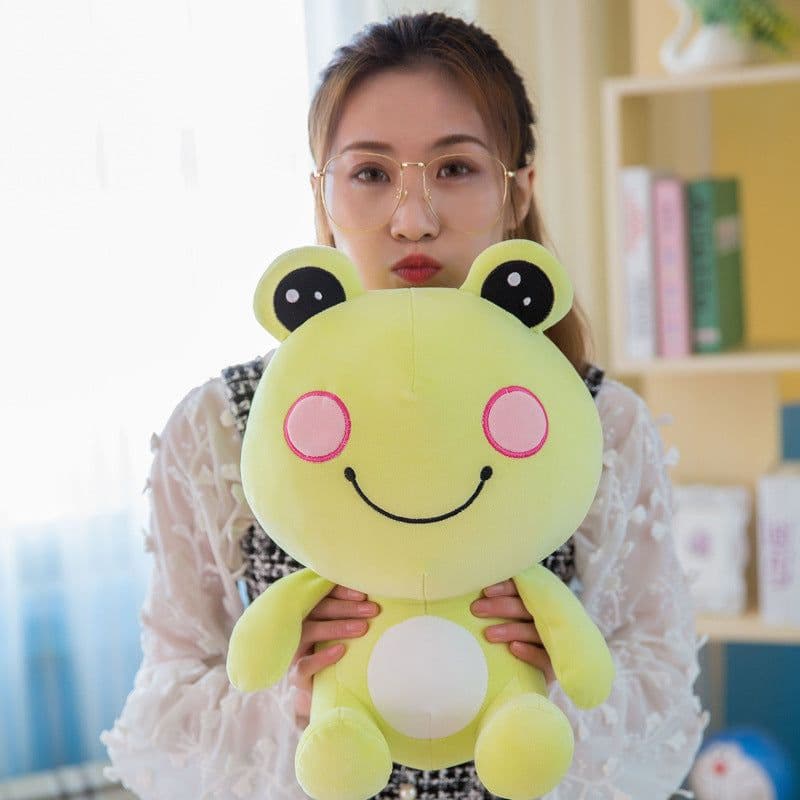 image-Cute Frog Plush Toy - Small Sitting Rag Doll