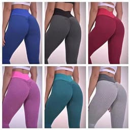 image-Women's High Waist Yoga Pants Fitness Leggings Jacquard Honeycomb