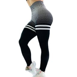 image-Women's High Waist Plaid Yoga Pants Cropped Leggings Polyester