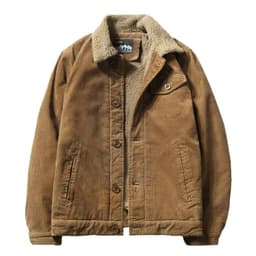 image-DXDM Men's Corduroy Padded Cotton Jacket Solid Color Casual Coat