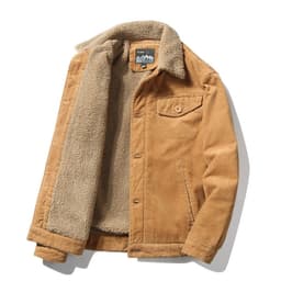 image-DXDM Men's Corduroy Padded Cotton Jacket Solid Color Casual Coat