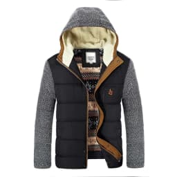 image-FOX-WORLD Men's Hooded Padded Jacket Winter Thickened Coat