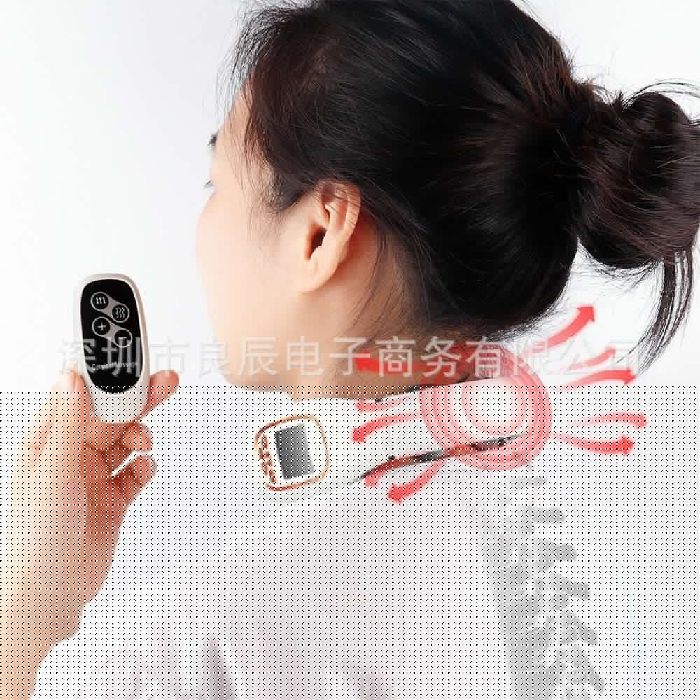 image-Electric Neck Massager 3-Head Pulse Heating 4 Modes 15 Gears