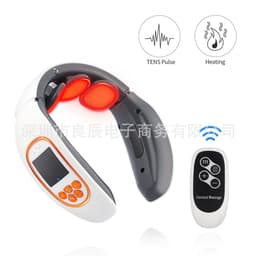 image-Electric Neck Massager 3-Head Pulse Heating 4 Modes 15 Gears