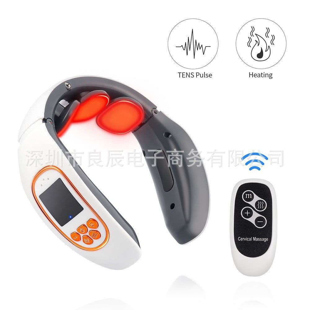 image-Electric Neck Massager 3-Head Pulse Heating 4 Modes 15 Gears