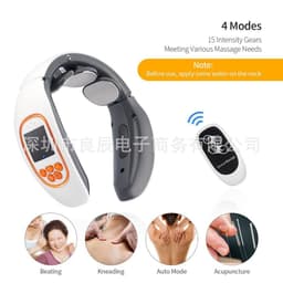 image-Electric Neck Massager 3-Head Pulse Heating 4 Modes 15 Gears