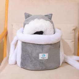 image-Bruce Cat Backpack Carrier Velvet Soft Pet Box L Size