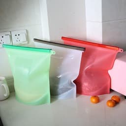 image-Silicone Food Storage Bags 500ml 1000ml 1500ml Ziplock Freezer Bags