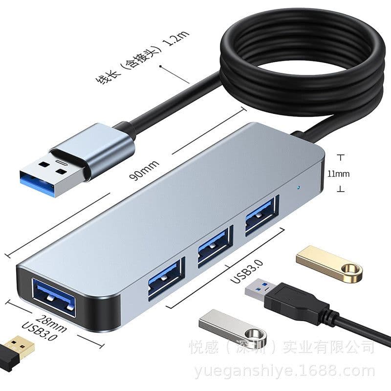 image-USB Type-C Hub 3.0 4-Port Splitter 5Gbps