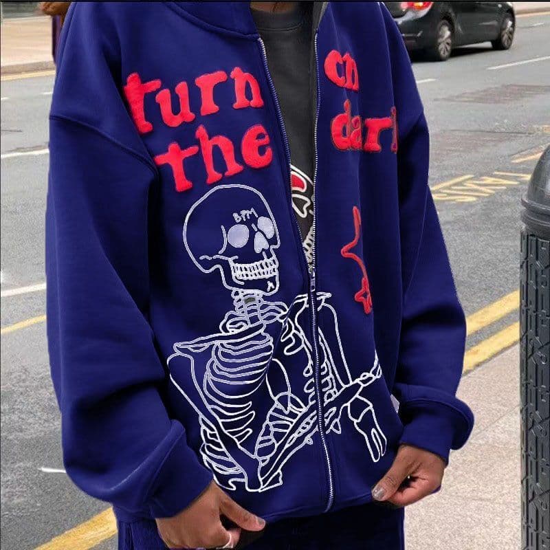 image-Men's Zipper Fleece Hoodie Long Sleeve Casual Sweatshirt