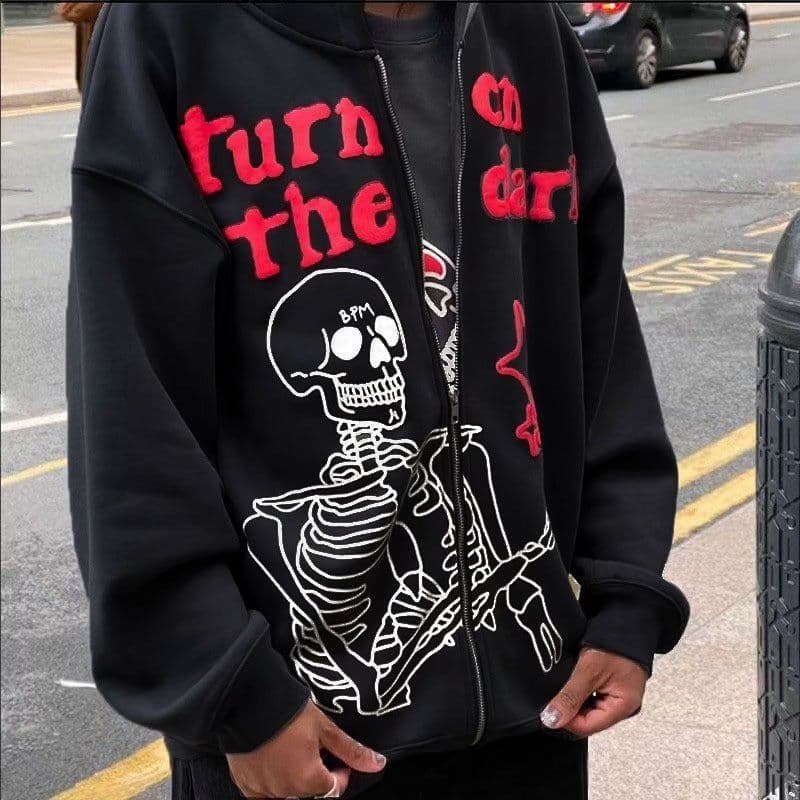 image-Men's Zipper Fleece Hoodie Long Sleeve Casual Sweatshirt
