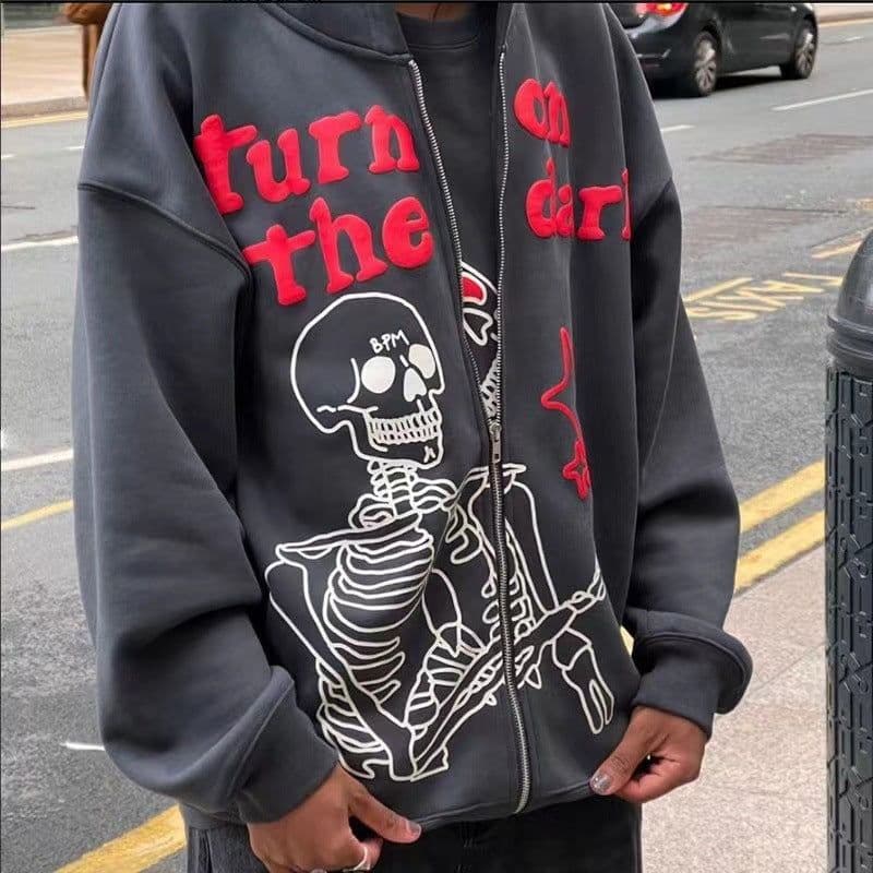 image-Men's Zipper Fleece Hoodie Long Sleeve Casual Sweatshirt