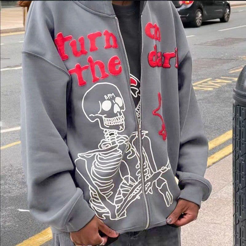 image-Men's Zipper Fleece Hoodie Long Sleeve Casual Sweatshirt
