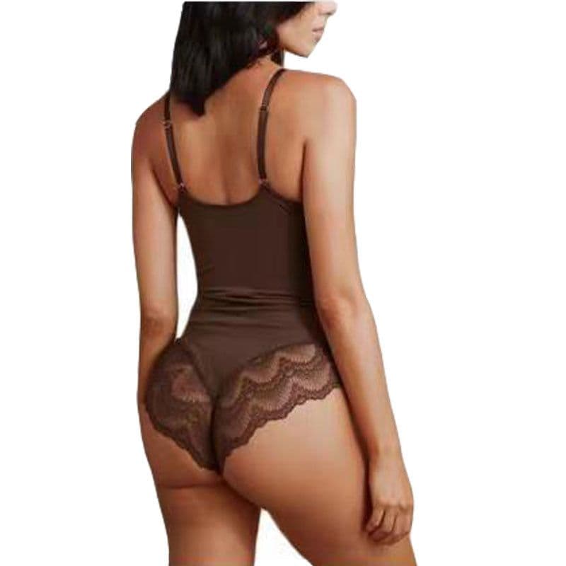 image-Women's Lace Bodysuit Halterneck Shapewear Lingerie