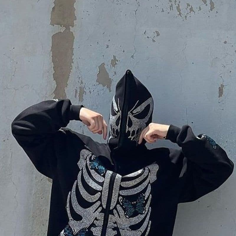 image-Women's Rhinestone Hooded Cardigan Sweater