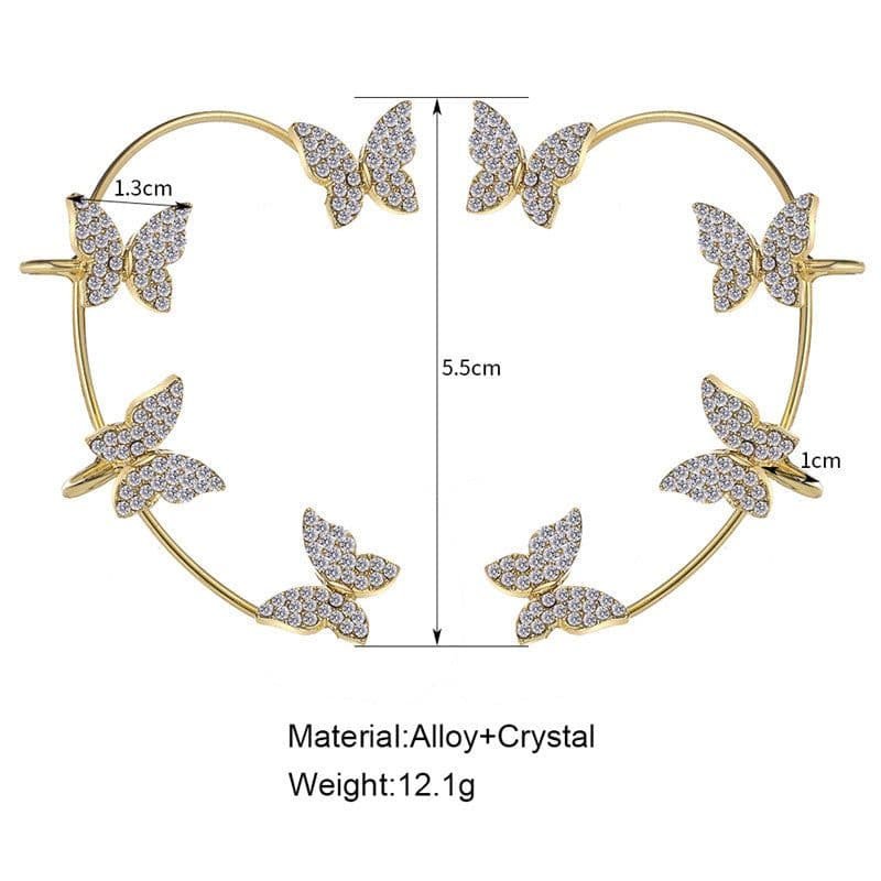 image-European and American Butterfly Ear Cuff Clip Earrings Rose Gold