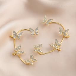 image-European and American Butterfly Ear Cuff Clip Earrings Rose Gold