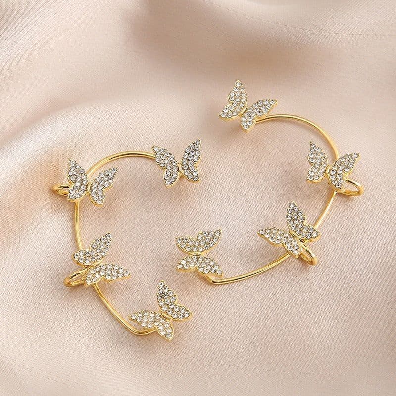 image-European and American Butterfly Ear Cuff Clip Earrings Rose Gold