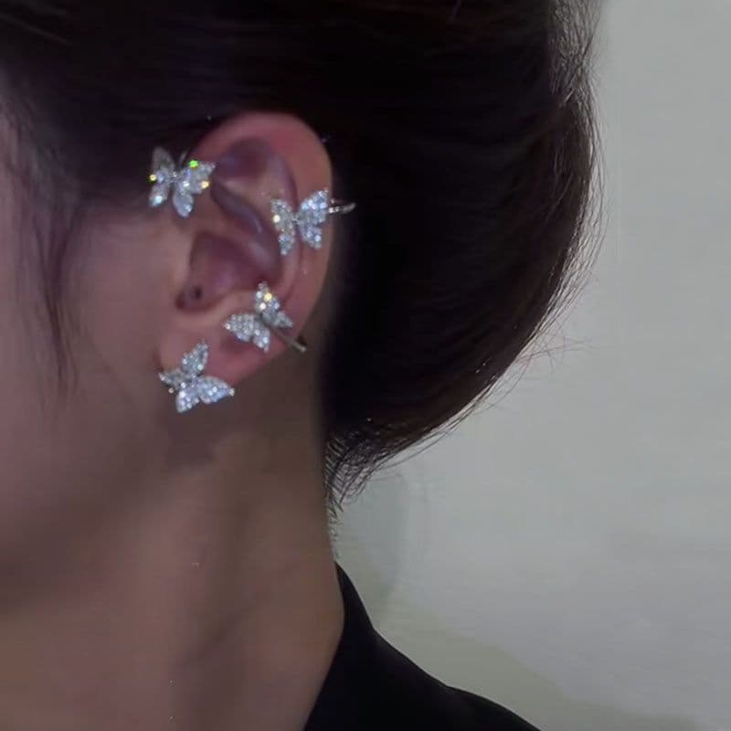 image-European and American Butterfly Ear Cuff Clip Earrings Rose Gold