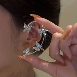 image-European and American Butterfly Ear Cuff Clip Earrings Rose Gold