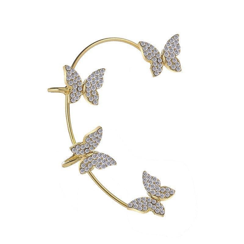 image-European and American Butterfly Ear Cuff Clip Earrings Rose Gold