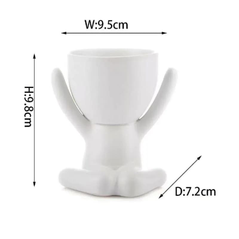 image-Ceramic Succulent Humanoid Cartoon Flowerpot Desktop Vase