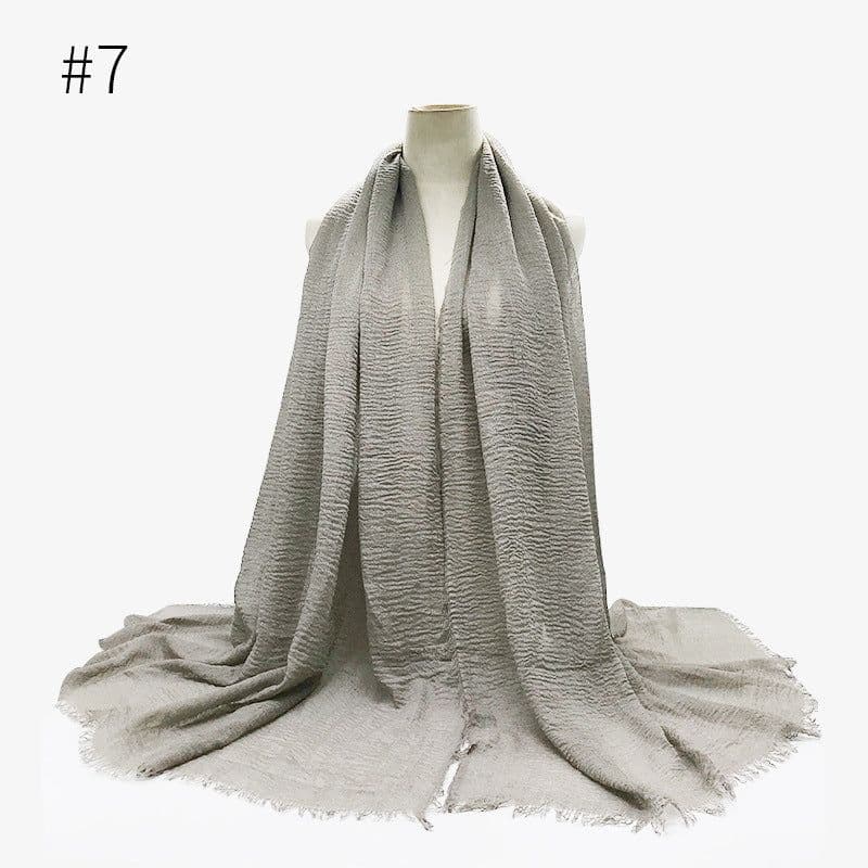 image-Cotton Linen Scarf Shawl 95x180cm Crinkle Weave WJ01