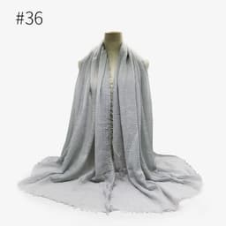 image-Cotton Linen Scarf Shawl 95x180cm Crinkle Weave WJ01