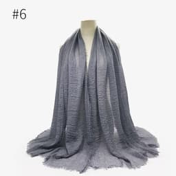 image-Cotton Linen Scarf Shawl 95x180cm Crinkle Weave WJ01