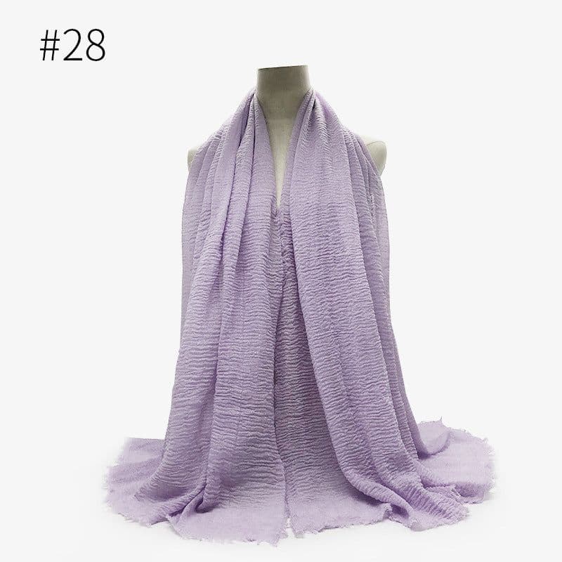 image-Cotton Linen Scarf Shawl 95x180cm Crinkle Weave WJ01