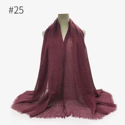image-Cotton Linen Scarf Shawl 95x180cm Crinkle Weave WJ01
