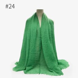 image-Cotton Linen Scarf Shawl 95x180cm Crinkle Weave WJ01