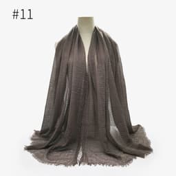 image-Cotton Linen Scarf Shawl 95x180cm Crinkle Weave WJ01